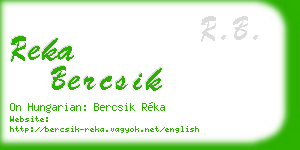 reka bercsik business card